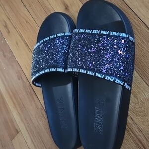 Pink Glitter Slides